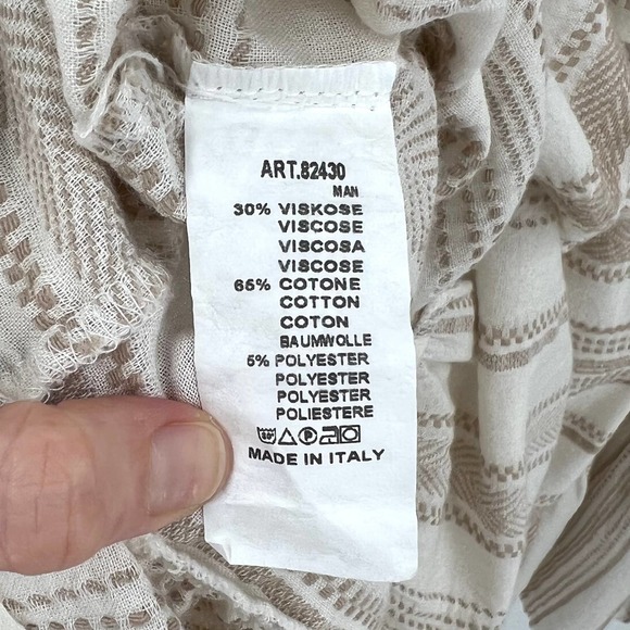 Boho Dress Woven pattern Stripe Tiered White Tan OS NWT - Picture 11 of 11